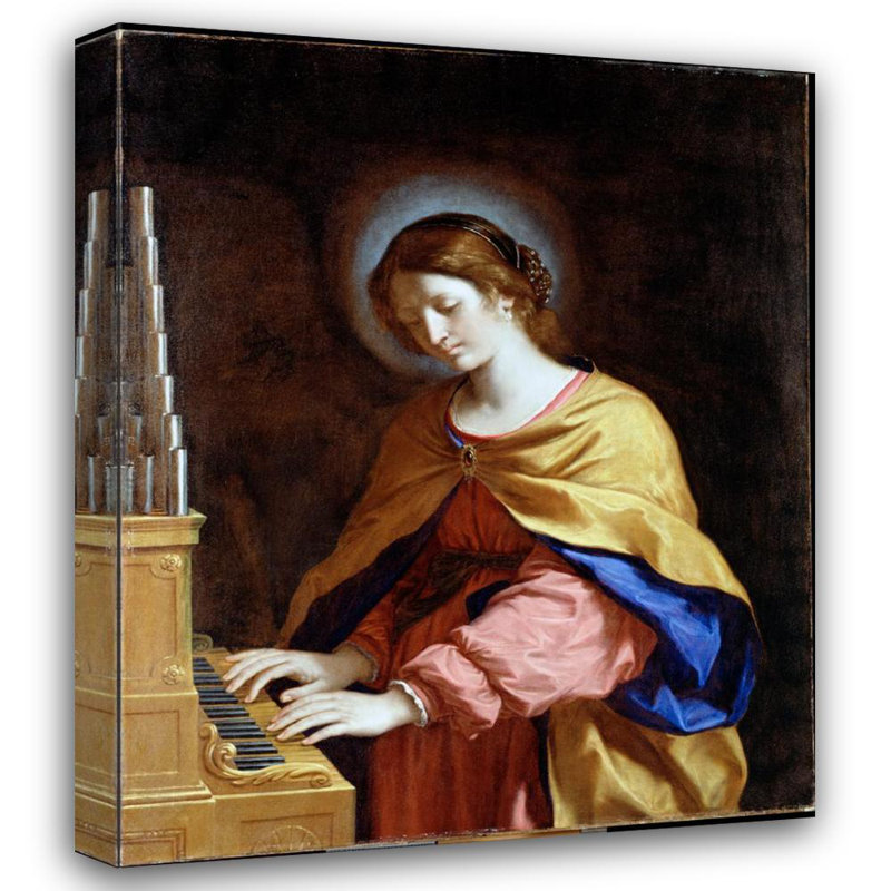 "St. Cecilia" par Guercino - Art mural sur toile tendue avec châssis, H 24 po x l 17 po