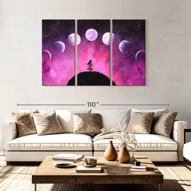 Phases de la lune rêveuse d'Oberle, H 48 po x l 74 po