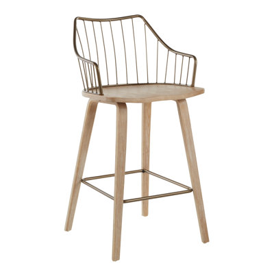 Tabouret de comptoir en bois massif 25,75 po Lipman
