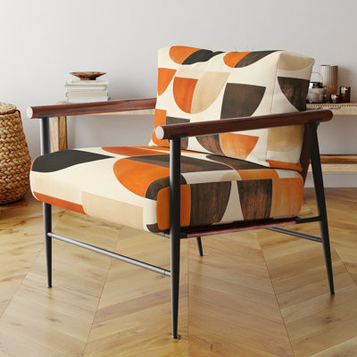 Fauteuil d'appoint abstrait Mid-Century - Fauteuil Crescent Rhythm in Terracotta II