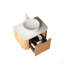 Meuble-lavabo de salle de bain 24 po avec lavabo, armoire de rangement murale rayée à bords arrondis avec tiroir, lavabo en céramique rond sans robinet, pré-assemblé