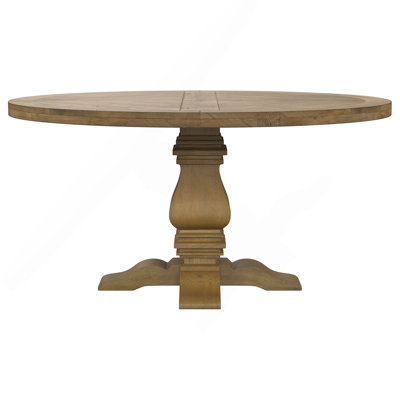 Rhea Rustic Honey Round Wood Dining Table