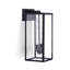 Cadre noir rectangulaire étroit en métal avec applique murale d'extérieur en verre haute transparence-152382061-154478670