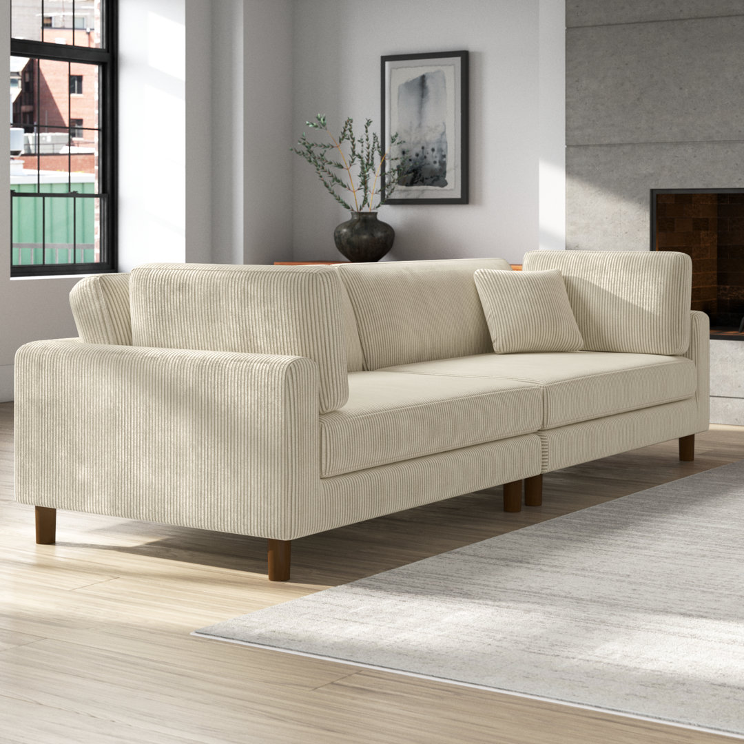 Assel 116" Square Arm Modular Sofa Wade Logan® Upholstery 