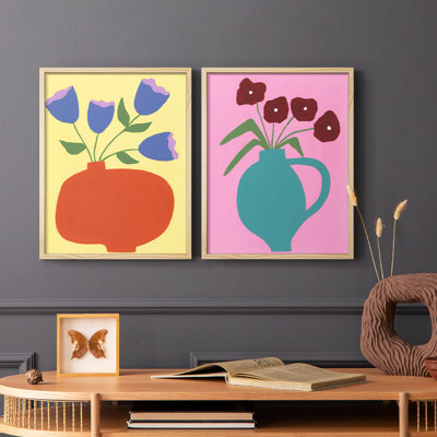 Modern Blooms III-Premium Framed Print -Ready to Hang - No Nails Required - No Nails Required
