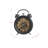 Avara Transitional Brown Finish Round Gear Mechanism Table Clock, 15.32" H X 11.6" W X 3.13" D