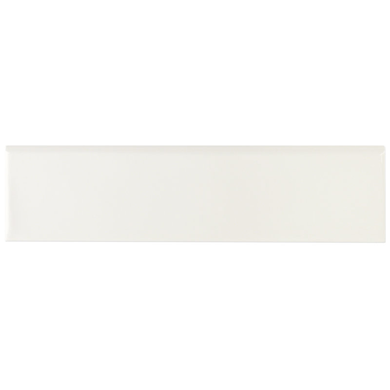 Carreau de céramique Bullnose 12 po x 3 po blanc chaud Birmingham