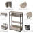 Side Table,3-Tier Slim End Table With Storage Shelf,Modern Sofa Table Thin Side Table For Narrow And Small Spaces, Skinny Bedside Table Small Nightstand With Magazine Rack Space Saving/Oak
