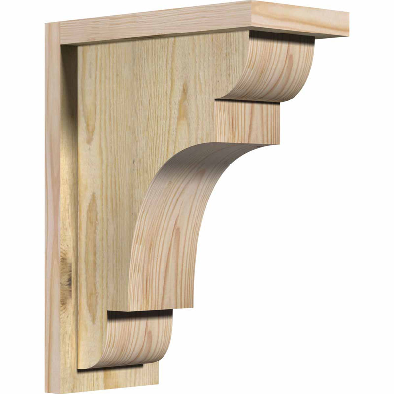 Douglas Fir Rough Sawn 16" x 12" x 6" Rustic Corbel with Backplate
