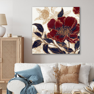 «Dario Red Blue Carnation Flower I», reproduction sur toile