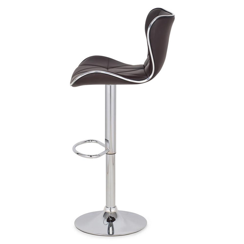 Swivel Upholstered Adjustable Height Counter Stool, Brown