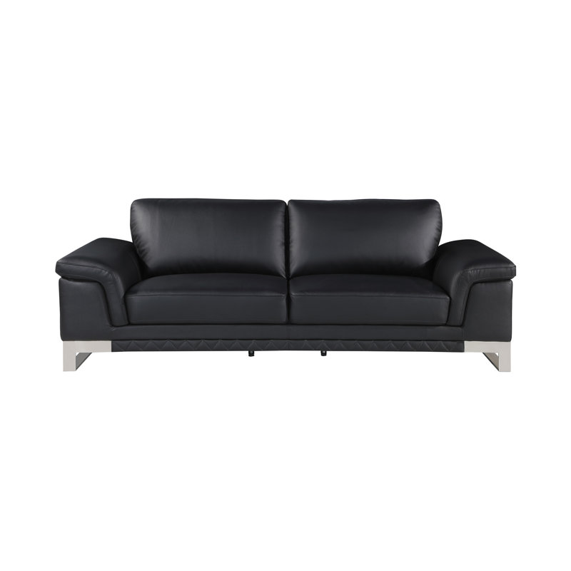 Canapé en cuir italien Top Grain, Noir