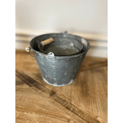 Ensemble de pots à fleurs en fer 3 pièces Thelia