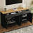 Versatile Wood Grain Sideboard with Adjustable Shelves