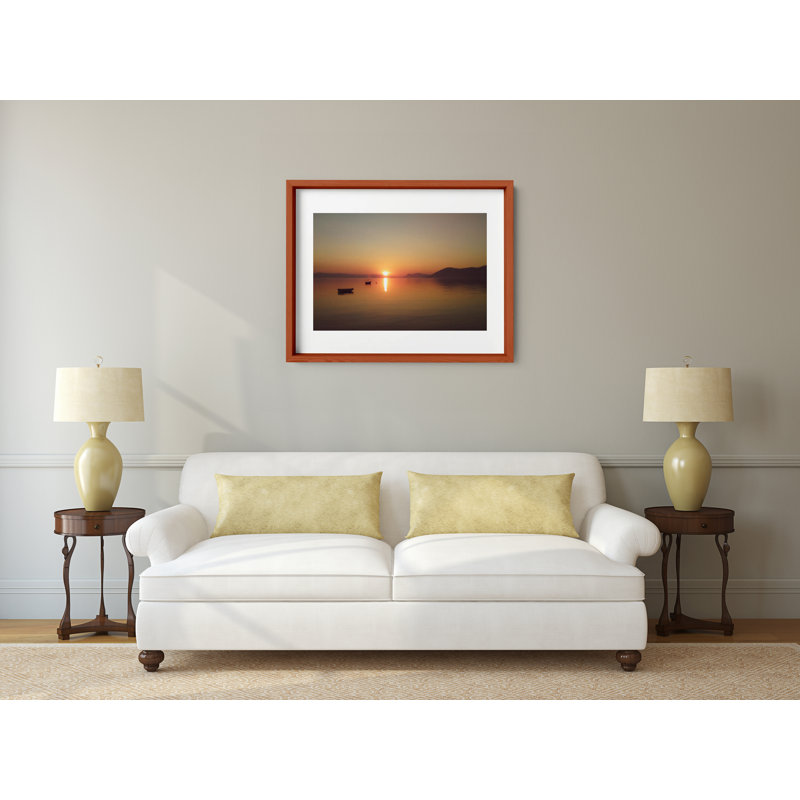 Distant Shores Print by Joseph Regan, 14" H x 16" W x 0.75" D, Cherry
