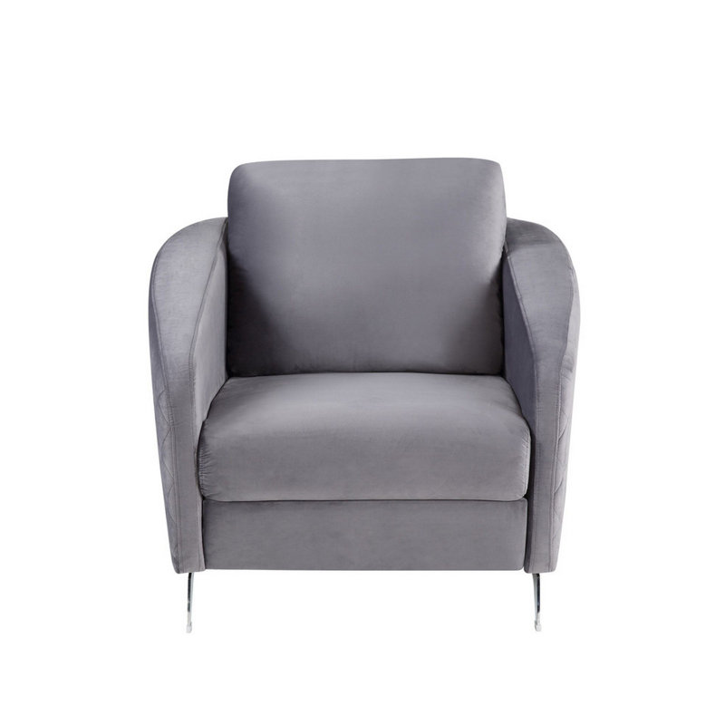 Fauteuil Paislea, Velours gris