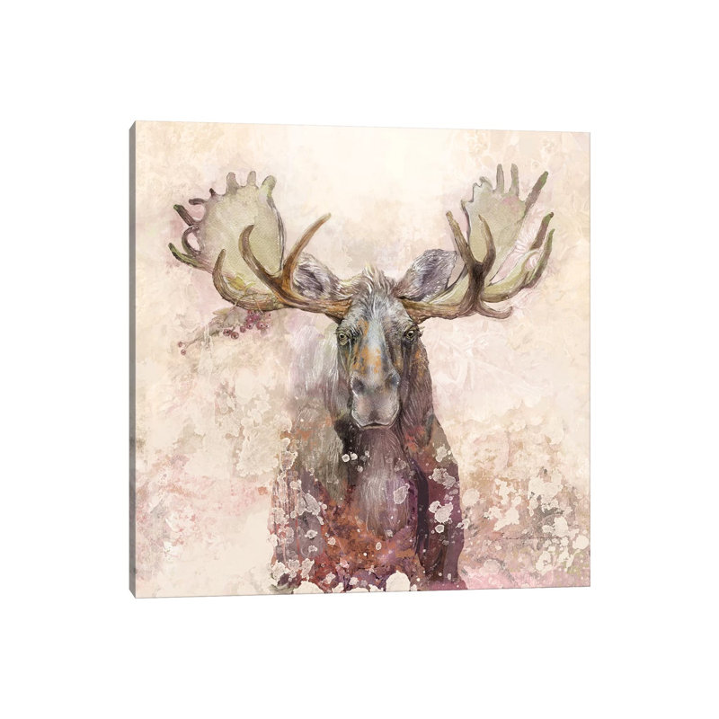 Moose - Painting on Canvas, Wrapped Canvas, 93.98cm H x 93.98cm W x 3.81cm D