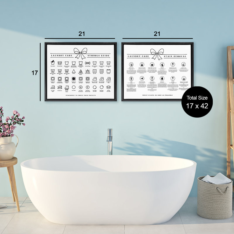Ensemble de 2 cadres flottants pour la lessive et les taches, Cadre flottant noir de jais, H 17 po x l 21 po