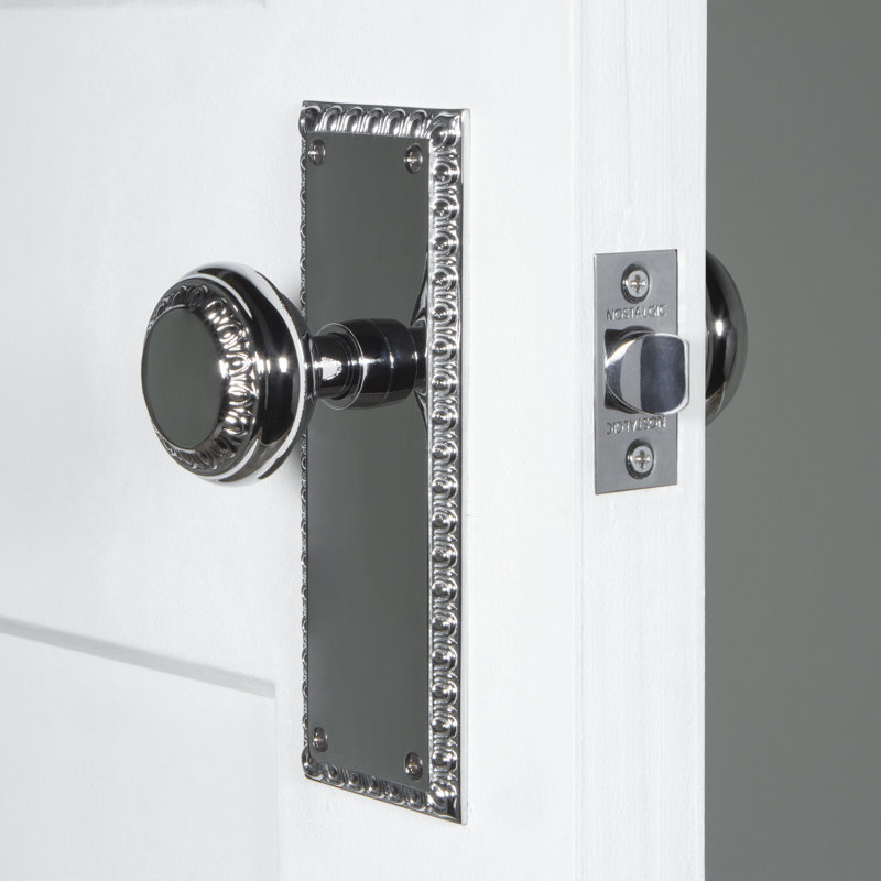 Nostalgic Warehouse Neoclassical Plate Privacy (Bed & Bath) with Neoclassical Knob, Antique Brass, 2.75", Privacy