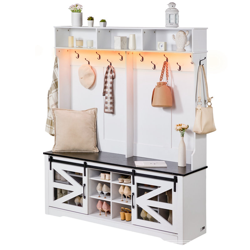 Dewitt avec DEL, rangement pour chaussures, tablettes réglables et 12 crochets de suspension