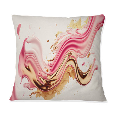 Coussin "Bold" rose et or Flow Art IV