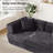 Addisin King-Size Foldable Sleeper Sofa Bed – Convertible Compression Mattress Couch with 2 Removable Bolster Armrests & 2 Pillows-811128993