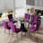 Rectangle Tempered Glass Dining Table Set-203276443-203276438-224326141
