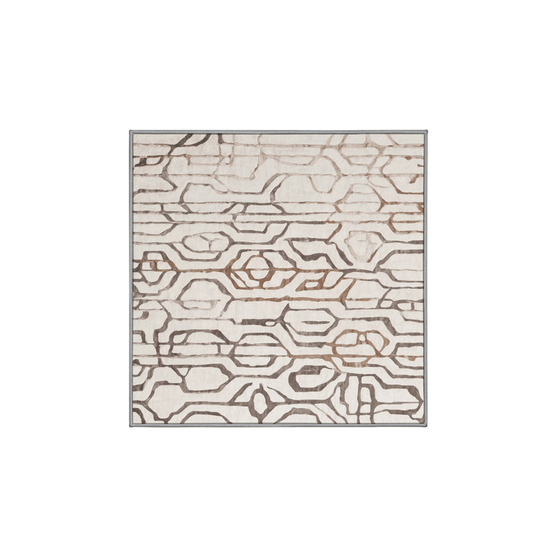 Tapis gris lavable à la machine, Carré 8 pi