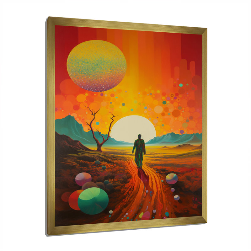 Mystic Wandering Through the Rainbow Desert I - reproduction imprimée, H 40 po x l 30 po x P 1,5 po, Encadrement doré