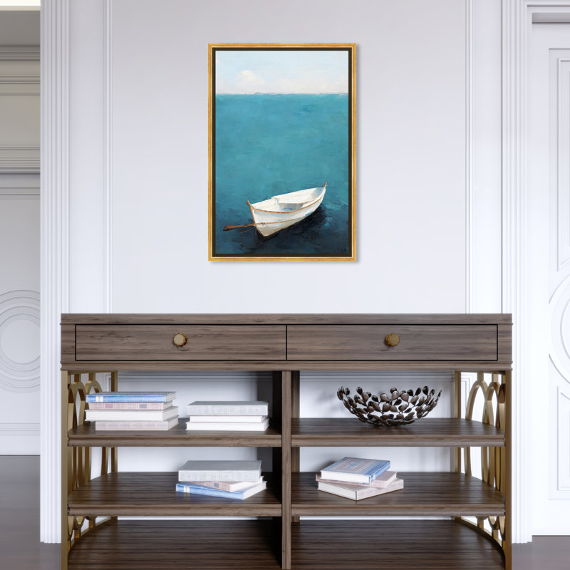 Côte perdue - Impression sur toile, H 25,5 po x l 17,5 po, Toile avec cadre flottant, Doré