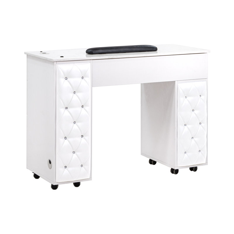 Organisateur de maquillage en bois, Blanc