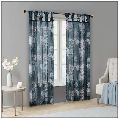 Rideau en voile imprimé à imprimé floral Twist Tab (1 pièce)