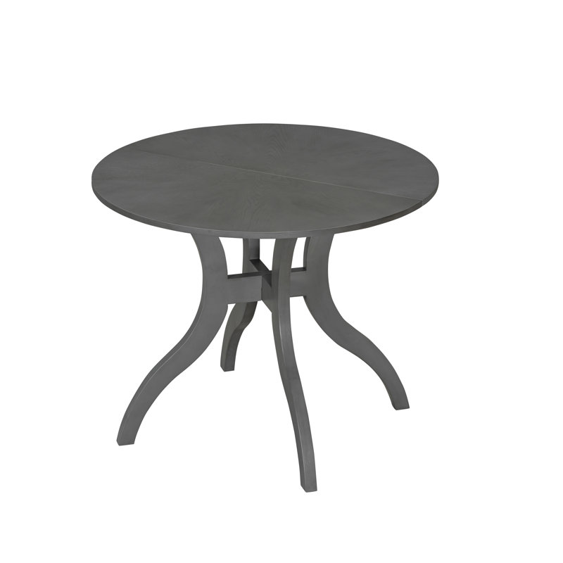 Oak Gray Round Dining Table 39.4" – Traditional Solid Wood Legs, Timeless Elegance, Ideal Focal Point For Family Gatherings
