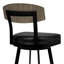 Tabouret de bar 30 po Frisco au fini noir mat avec similicuir noir et noyer gris