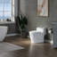 Siège de toilette monobloc allongé à double chasse d'eau inclus