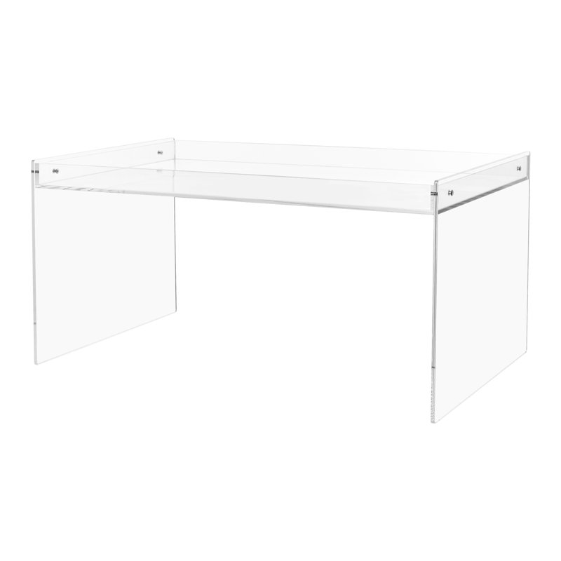Table basse en acrylique 31,5 po Modern, Clair