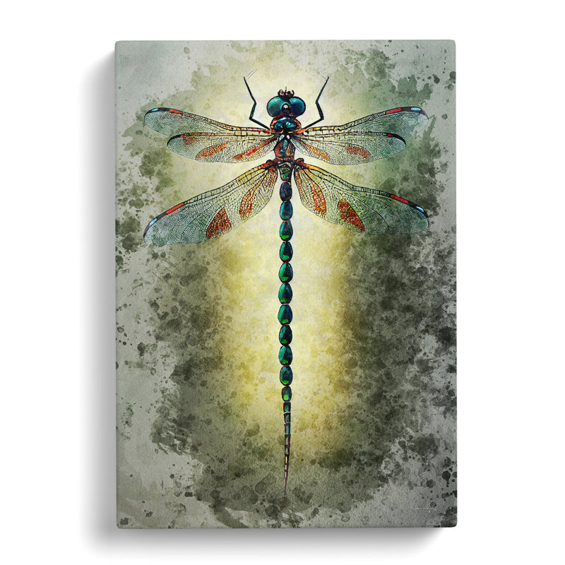 XC1022-1852X Dragonfly Watercolour No.1 - Wrapped Canvas Print, 76cm H x 50cm W x 3cm D