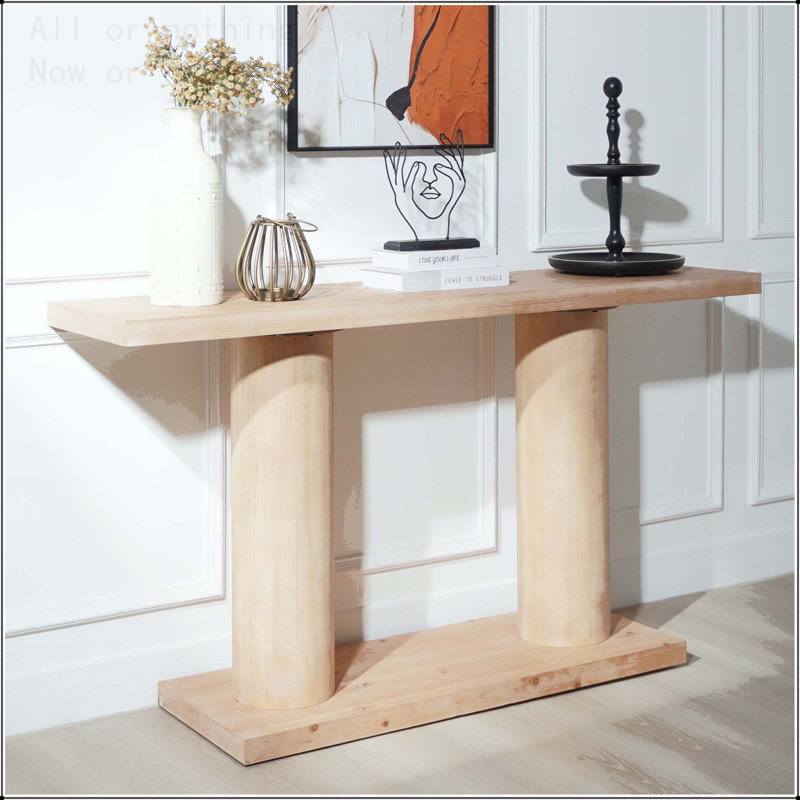 Console moderne en bois minimaliste avec piédestal à colonne