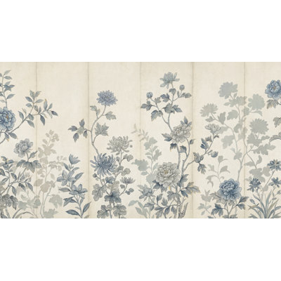 Papier peint floral rétro classique