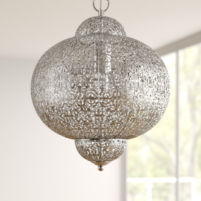 Wilburton 1 - Light Nickel Unique/Statement Pendant