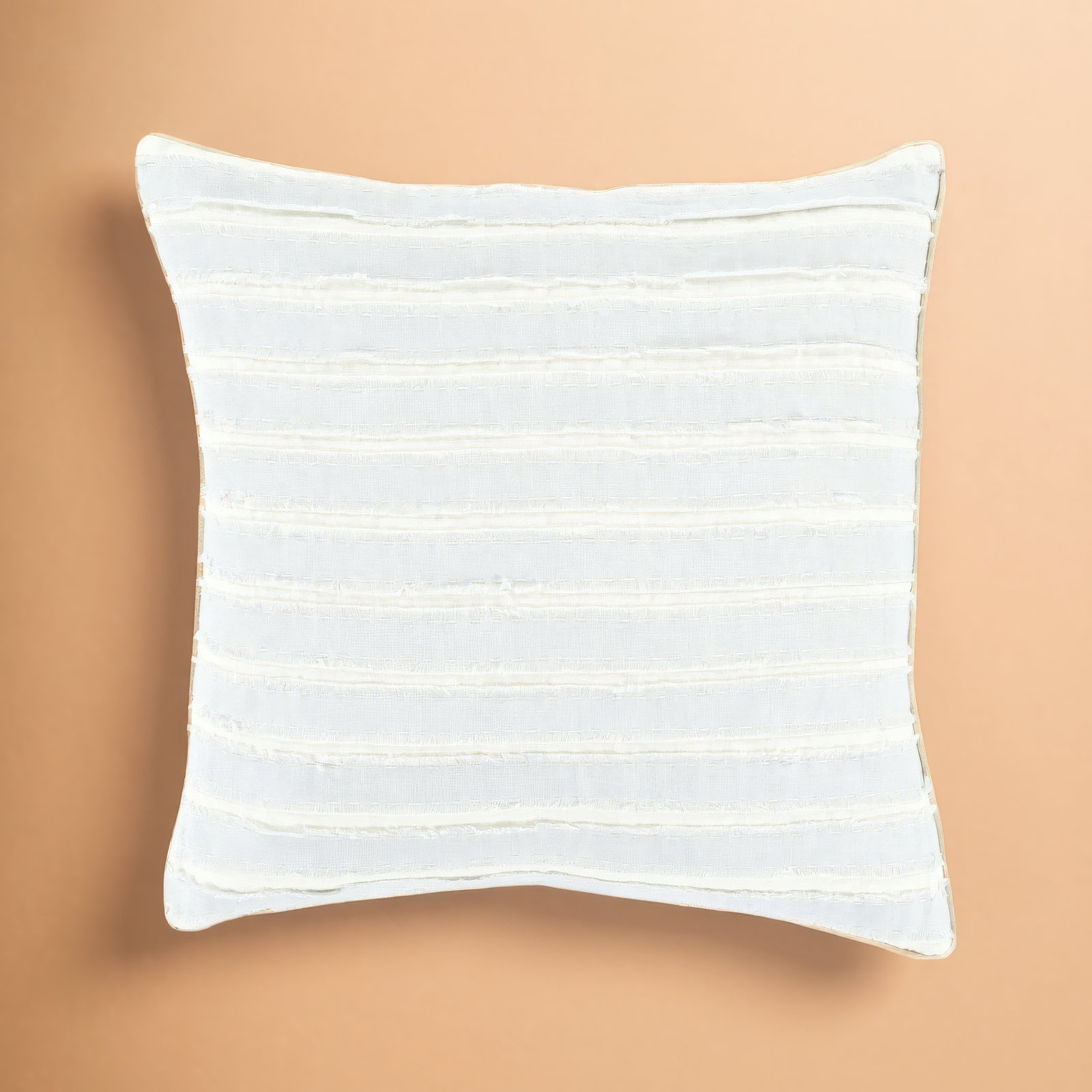 Lorena Striped Linen Throw Pillow, 22" H x 22" W x 4" D, Sky Blue, Down