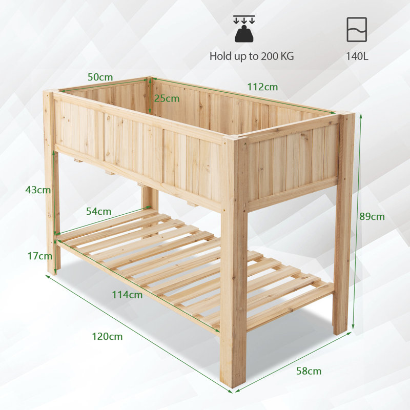 Albertis Wood Elevated Planter