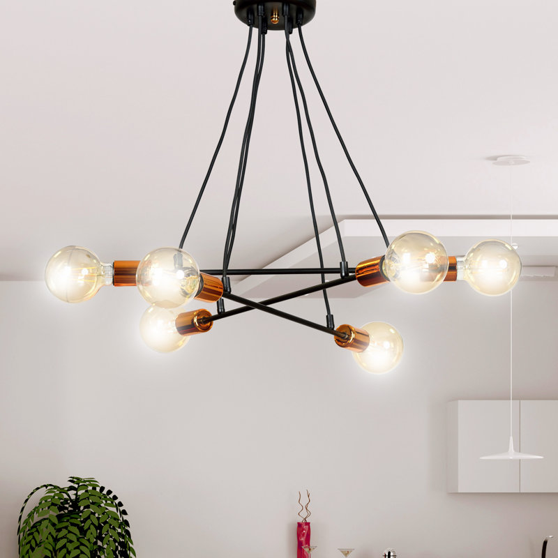 Mullen 6 - Light Cluster Pendant, Black