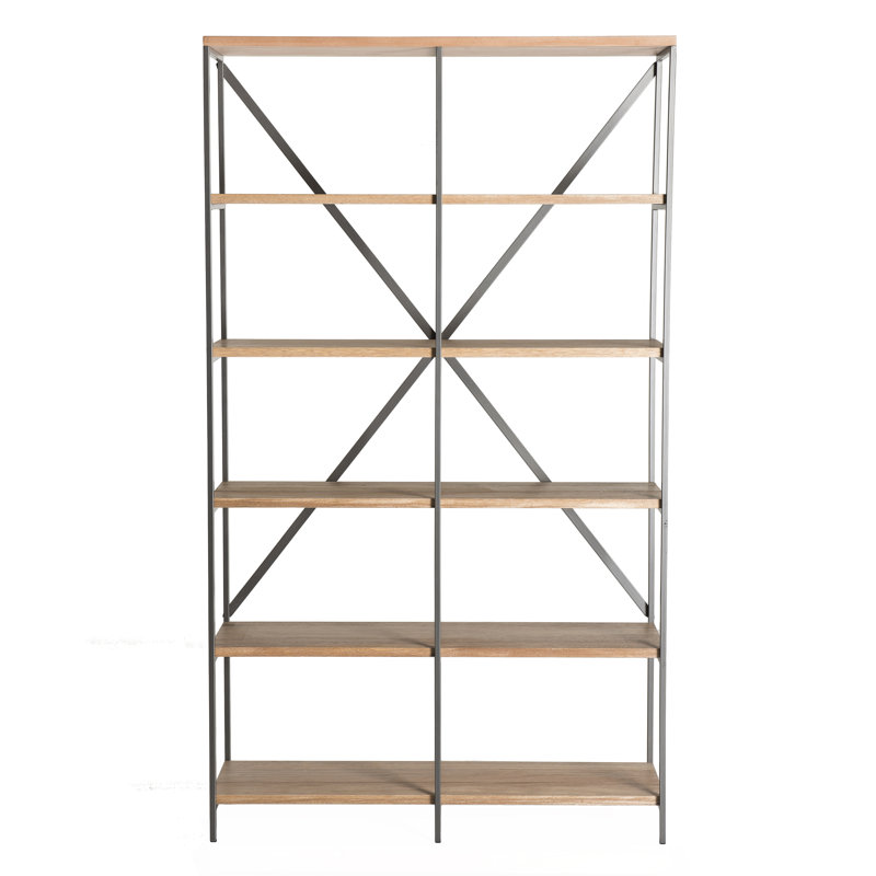 Aylin 210cm H x 120cm W Steel Etagere Bookcase