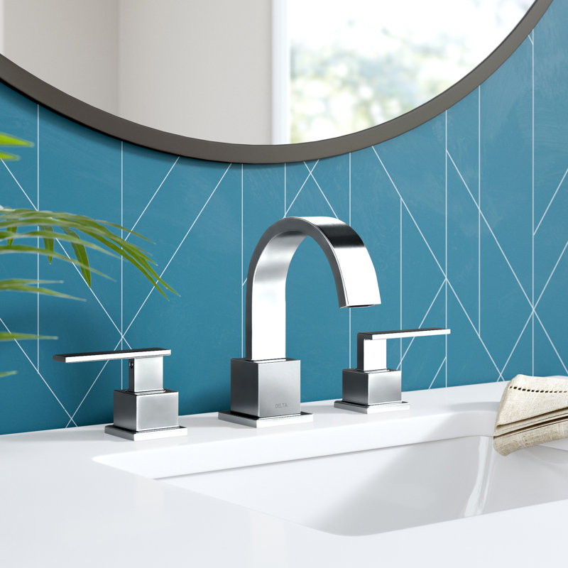 Robinet de salle de bain à large entraxe à 3 trous et à 2 poignées avec bonde Vero, Chrome chrome