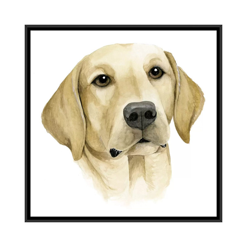 « human best friend », impression sur toile, H 18 po x l 18 po x P 1,5 po, Toile avec cadre noir, Pas de tapis