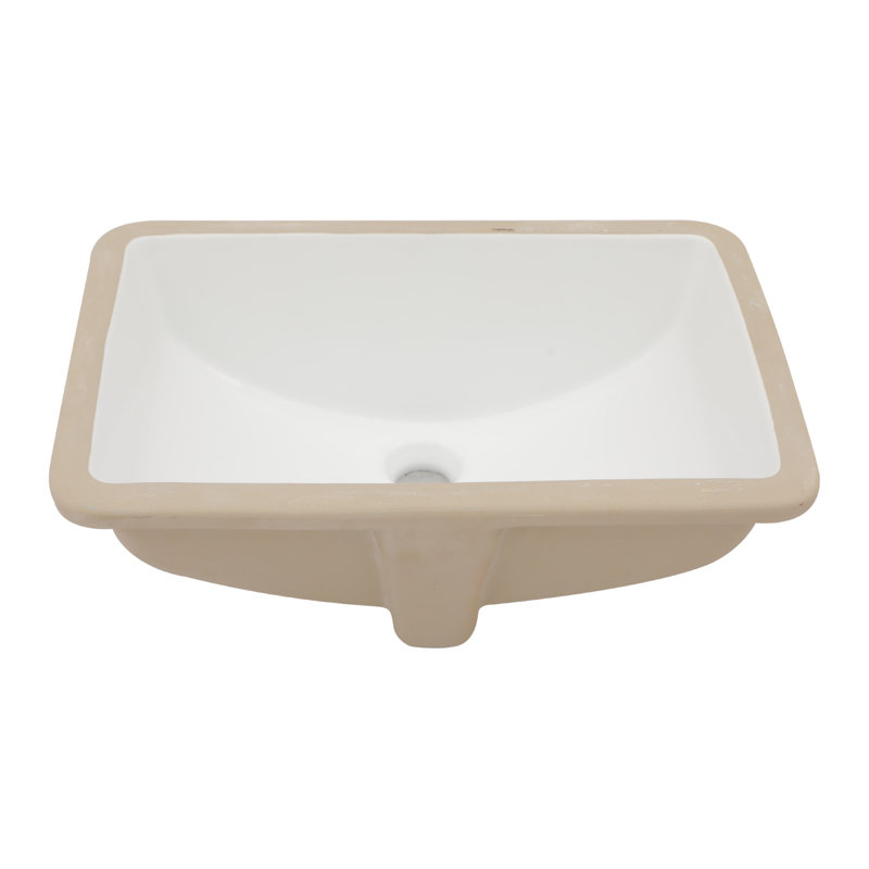 APRESSHUI 14'' Ceramic Rectangular Bathroom Sink with Overflow