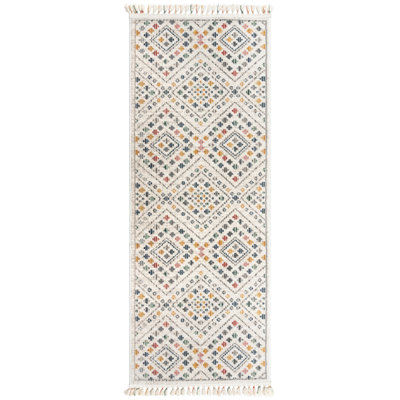  Tapis ivoire / multicolore en polyester Amiens Nizar