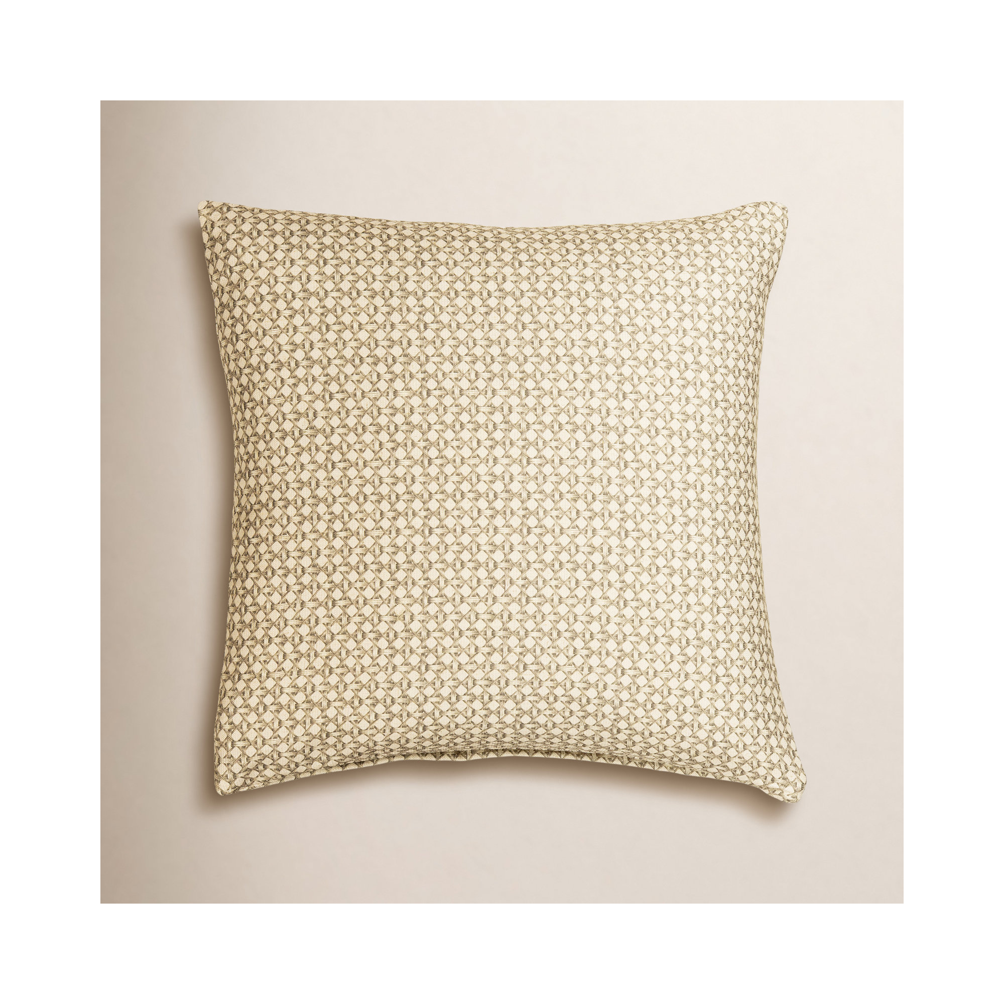 Wicker Weave Moss Throw Pillow, Feather, Square 20"