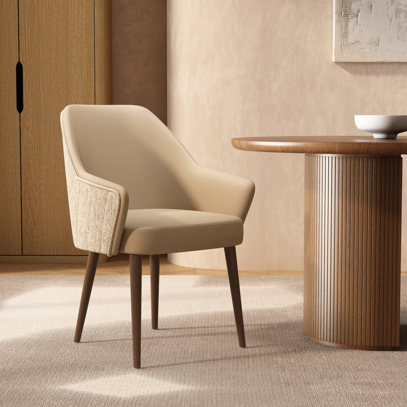 Fauteuil de salle à manger rembourré Solace, Café au lait